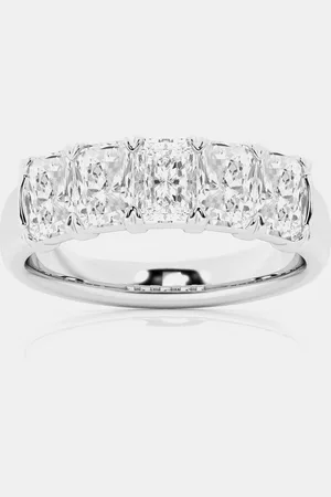 Evolve 14K Gold Elongated Cushion Lab Grown Diamond Five-Stone Anniversary Band US 7 (4 ctw)