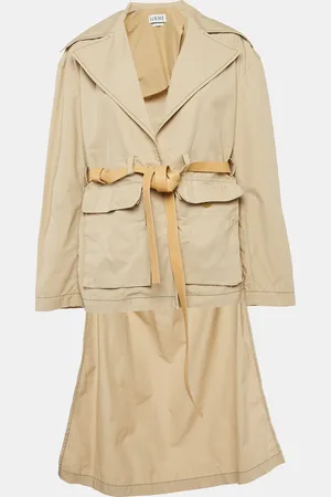 Loewe Cotton Asymmetric Belted Trench Coat M