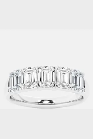 Evolve 14K Gold Emerald Lab Grown Diamond Five-Stone Anniversary Band US 7 (3 ctw)