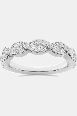 Evolve 14K Gold Round Lab Grown Diamond Twist Wedding Band US 7 (1/2 ctw)