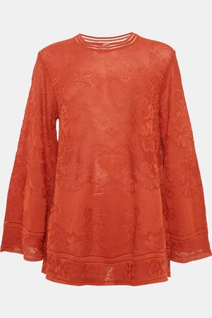 M Missoni Burnt Floral Knit Long Sleeve Top L