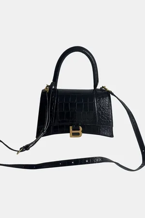 Balenciaga And gold crocodile pattern Hourglass bag size S