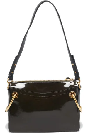 Chloé Olive Patent and Leather Roy Shoulder Bag