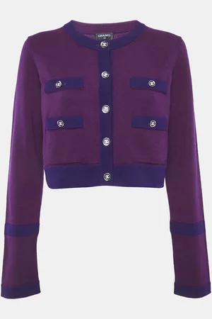 CHANEL Cashmere Button Front Cardigan L