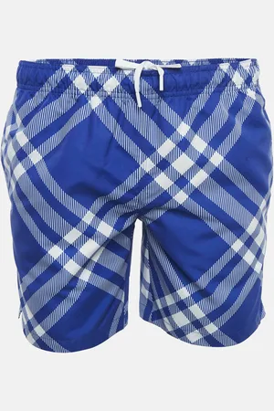 Burberry Tri Bar Checks Synthetic Swim Shorts S