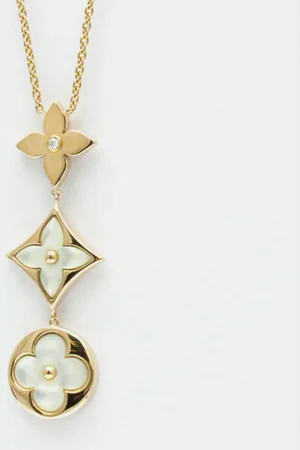 LOUIS VUITTON 18K Rose Cravatt Blossom Necklace