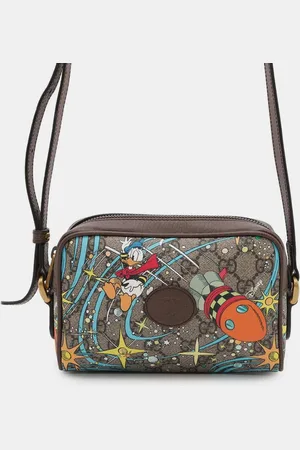 Gucci Disney Gg Supreme Shoulder Bag Donald Duck /Brown Pvc Leather