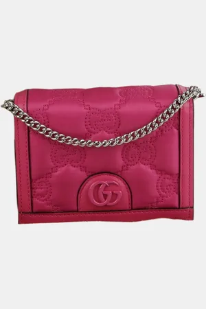 Gucci Nylon Calfskin Enamel GG Matelasse Mini Chain Bag