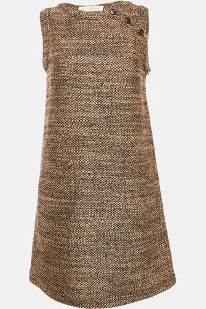 VALENTINO /Beige Tweed Sleeveless Mini Dress M