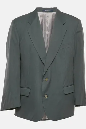 Burberry Dark Gabardine Single Breasted Blazer XXXL