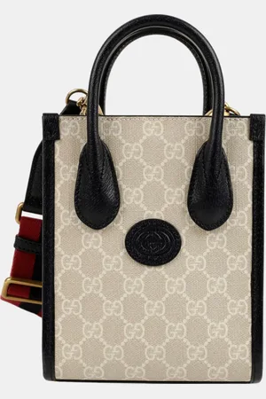 Gucci GG Coated Canvas/Leather Mini Interlocking Tote Crossbody Bag