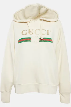 Gucci Dog Embroidery Cotton Hooded Sweatshirt S