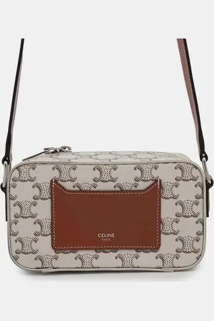 Céline /Ecru PVC Coated Canvas Triomphe Shoulder Bag
