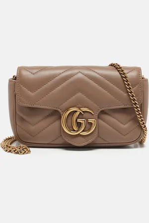 Gucci Matelassé Leather Super Mini GG Marmont Shoulder Bag