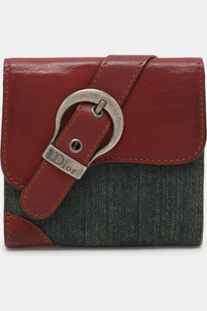 Dior /Brown Canvas and Leather Saddle French Wallet
