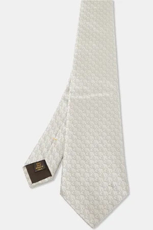 LOUIS VUITTON Metallic Monogram Silk Tie
