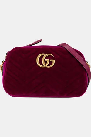 Gucci Velvet Small GG Marmont Matelasse Shoulder Bag