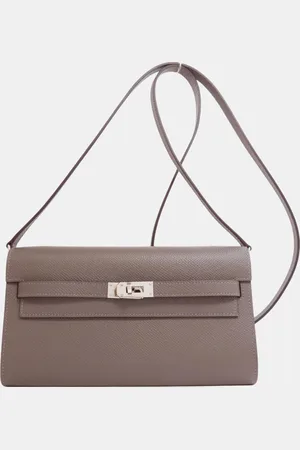 Hermès Gray Epsom Leather Kelly To Go Long Wallet