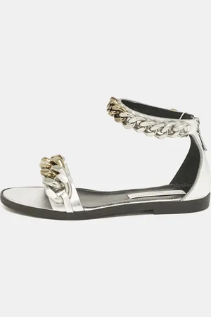 Stella McCartney Faux Leather Falabella Flat Sandals Size 38