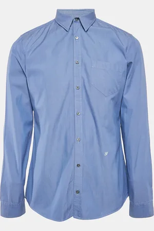 Gucci Navy Chambray Cotton Button Front Shirt XL