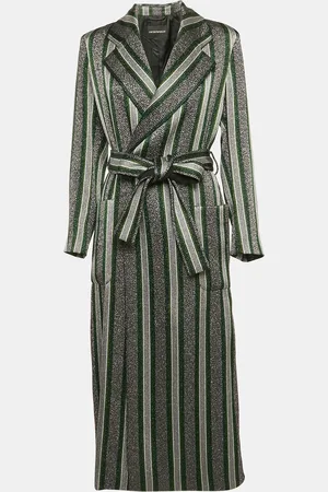 Emporio Armani /Metallic Lurex Cotton Blend Double Breasted Long Coat M