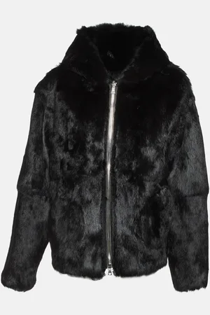 RTA Real Fur Zip-Up Hoodie L