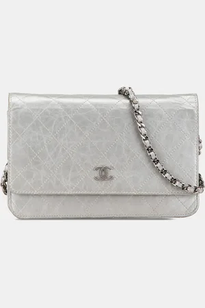 CHANEL CC Quilted Aged Calfskin Wallet On Chain