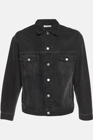 Balenciaga Rhinestone Logo Denim Oversized Jacket XS