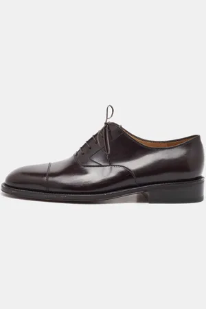 Salvatore Ferragamo Dark Leather Lace Up Oxfords Size 41.5