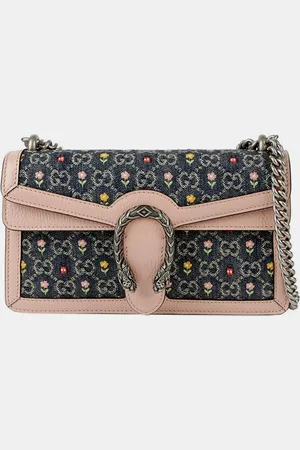 Gucci /Pink Limited Edition GG Denim Small Dionysus Bag