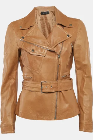 Gucci Leather Zip-Up Biker Jacket M