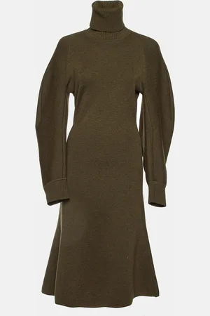 Balenciaga Wool Knit Turtle Neck Midi Dress S