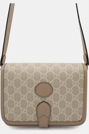 Gucci GG Supreme Canvas and Leather Interlocking Shoulder Bag