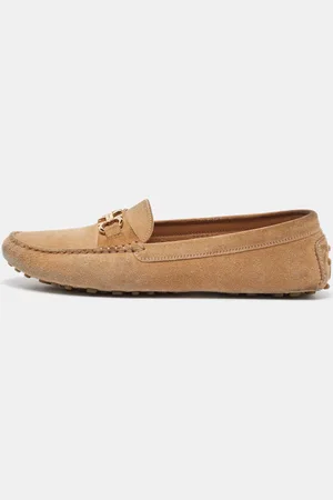 Salvatore Ferragamo Suede Slip On Gancini Loafers Size 40