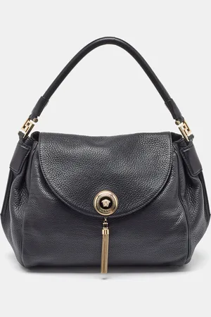 VERSACE Leather Altea Medusa Flap Shoulder Bag