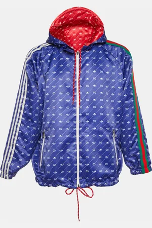 Gucci X Adidas Red/ Monogram Print Synthetic Reversible Jacket XS