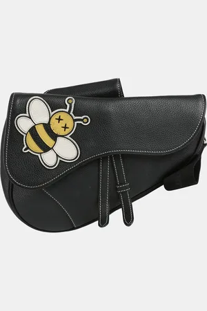 Dior Christian Leather With Applique KAWS Saddle Crossbody Bag