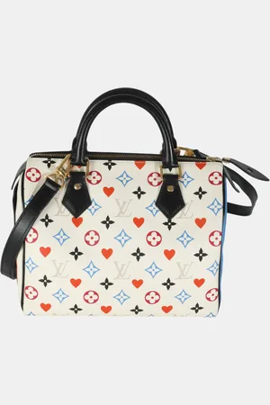 LOUIS VUITTON White Canvas Game On Speedy Bandouliere 25 Bag