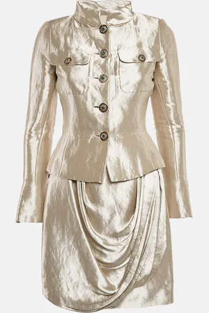 CHANEL Silk Blend Blazer and Skirt Set S