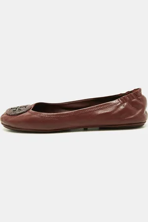 Tory Burch Leather Minnie Travel Ballet Flats Size 40.5