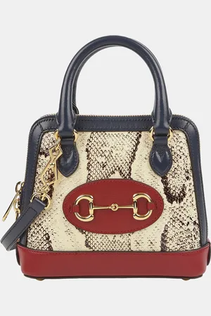 Gucci Mini Leather Trimmed Python Horsebit 1955 Shoulder Bag
