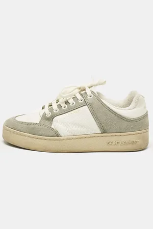 Saint Laurent Saint Laurent /Grey Perforated Leather and Suede SL/61 Sneakers Size 37