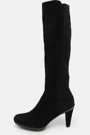 Stuart Weitzman Faux Suede and Stretch Fabric Knee Length Boots Size 35.5