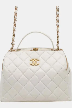 CHANEL Aged Calf Leather Bowling Bag
