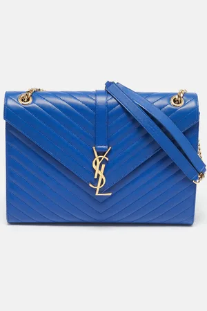 Saint Laurent Saint Laurent Chevron Leather Large Monogram Envelope Shoulder Bag