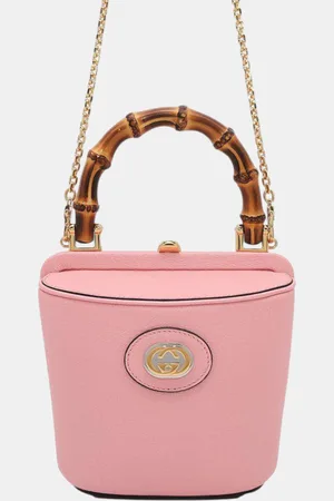 Gucci Leather Mini Bamboo Bucket Shoulder Bag