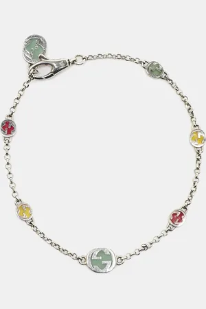 Gucci GG Enamel Sterling Bracelet