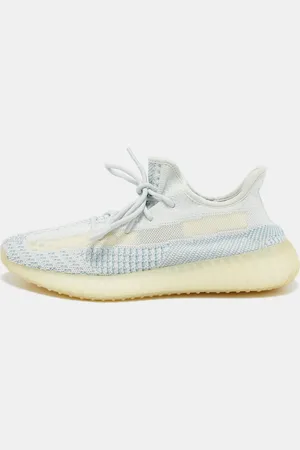 adidas /White Knit Fabric Boost 350 V2 Cloud White (Non-Reflective) Sneakers 42 2/3