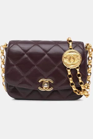 CHANEL Bordeaux Lambskin Small Coin Flap Bag