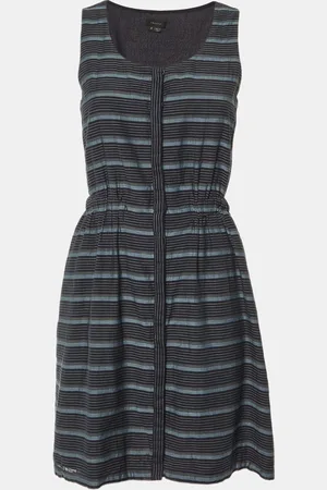 THEORY Striped Cotton Button Front Dress S